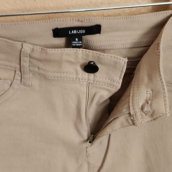 Beige Tan Stretchy Skinny Jean Jegging size Small 23 inch waist size 0 - Picture 2 of 5